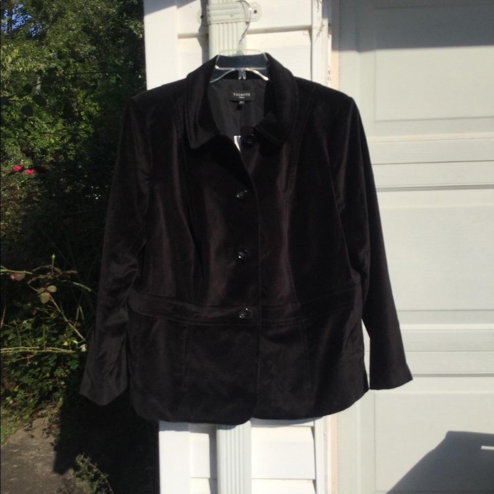 NWT Talbots Gorgeous Black Velvet Lined Blazer - Picture 4 of 6